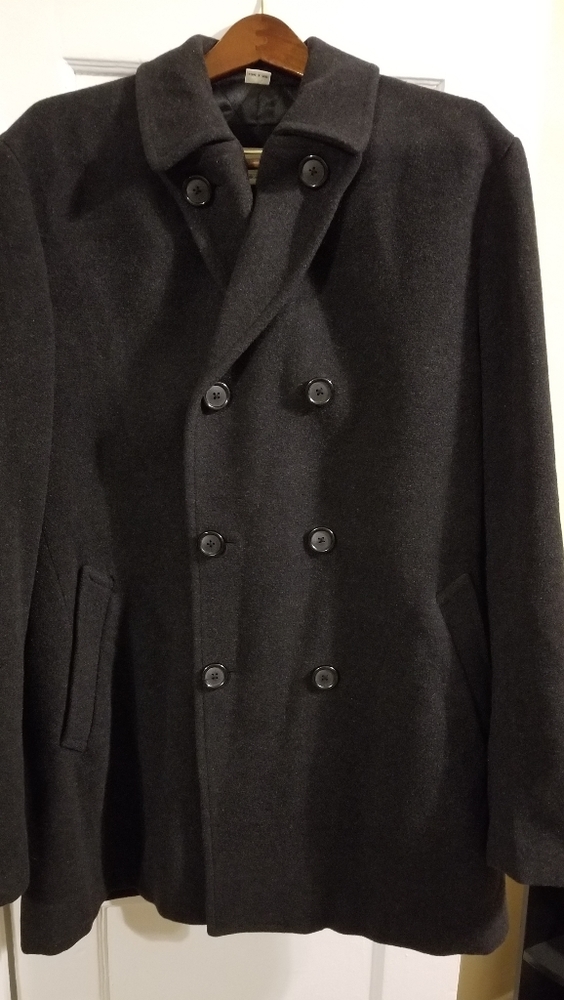 🎩Men's St.Johns Bay XL Charcoal Dress Pea Coat🎩